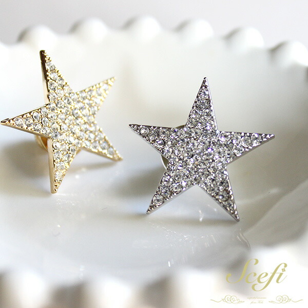 楽天市場】スター 星 STAR ブローチ ゴールド ラインストーン パヴェ