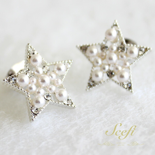 楽天市場】淡水 パール ピアス 星型 スター金具 K18 K14WG