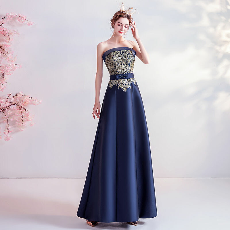 パーティードレス 結婚式 ワンピース 花嫁 カラードレス 二次会 カクテルドレス 水色 Aラインドレス ノースリーブ フォーマルドレス 刺繍 大人 お呼ばれ ベアトップドレス レディース ロングドレス 大きいサイズ 小きいサイズ エレガント セクシー オーダーメイド ...