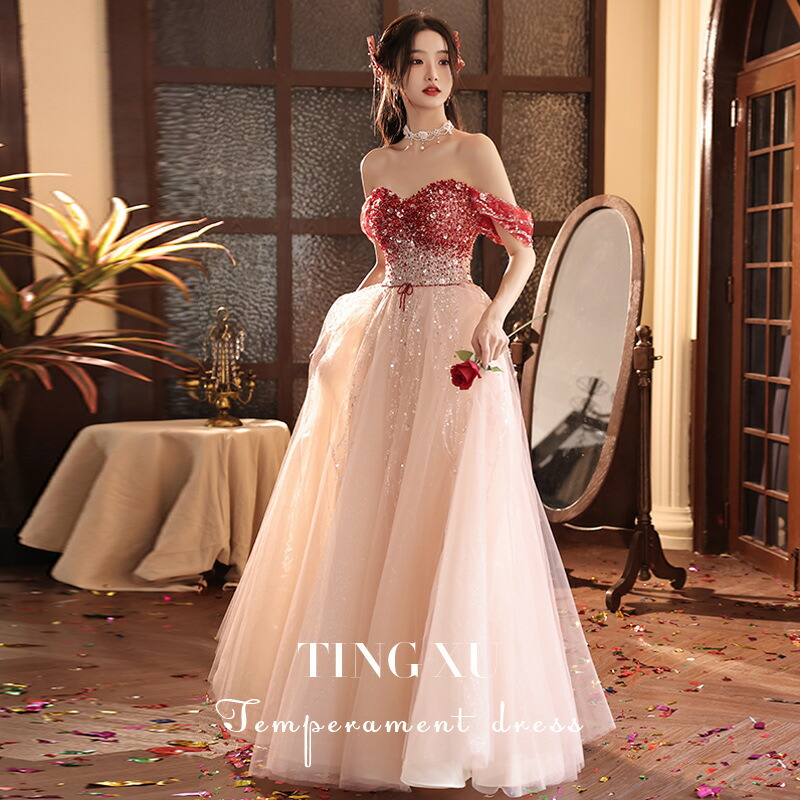 【TED BAKER】 グラデーション ロングドレス ワンショルダー 楽天市場】ANGEL カラードレス オフショルダー グラデーション