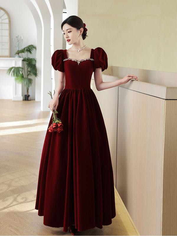 otto 高級ベルベット透け花柄スリーブレスロングドレス サイドカット花柄ロングドレス - 六本木ドレスショップ ルディオーネ