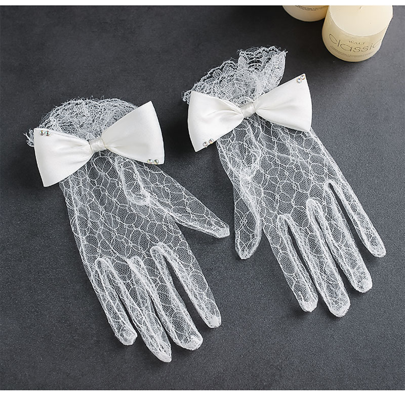 ウェディング グローブ 蝶結び 二次会 手袋 レース ブライダル 花嫁 前撮り 結婚式