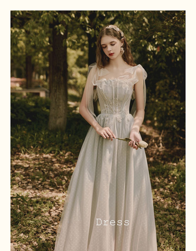 ウェディングドレスウエディングドレスオフショルダードレスロング可愛い花嫁ドレス結婚式披露宴演奏会ドレス旅行海撮影ワンピー二次会パーティードレス森系優雅前撮り/後撮り結婚式グレー