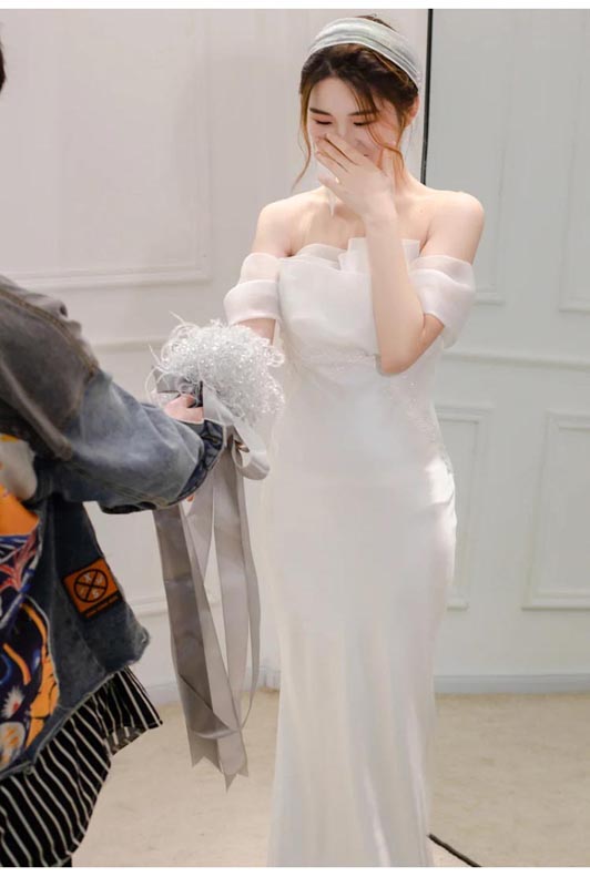 ウェディングドレス 海外挙式 花嫁 二次会 フォーマルドレス 小きい Wedding Dress ノースリーブ 結婚式 パーティードレス マーメイドラインドレス 演奏会 ブライダル ロングドレス 前撮り シンプル ワンピース 優雅 大きい 可愛い 海外旅行 撮影用 着痩せ 披露宴 発表会