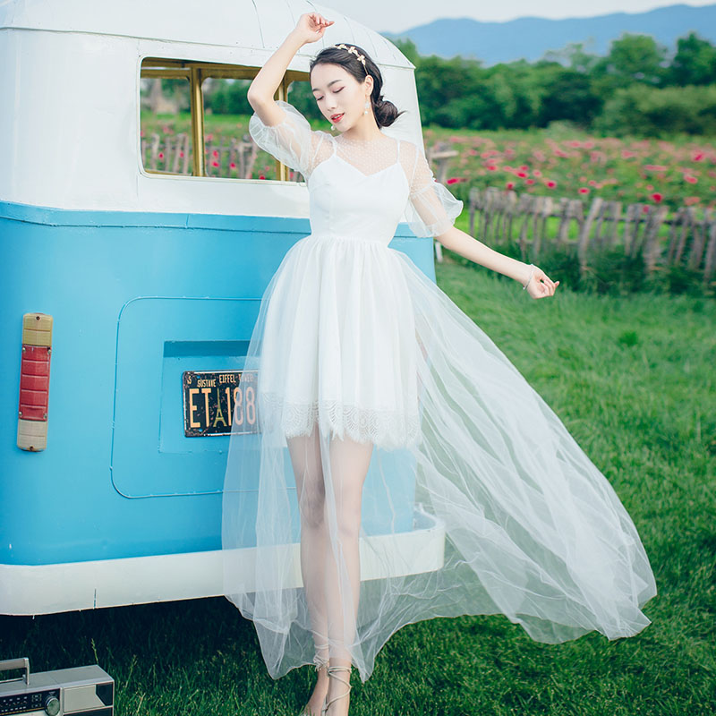 楽天カード分割 楽天市場 ウェディングドレス 花嫁 二次会 海外挙式 半袖 ウエディングドレス リゾート ブライダル ロングドレス 前撮り シンプル ワンピース 透かし感 大人 上品 復古 後撮り 海外旅行 フォト ピアノ 発表会 披露宴 結婚式 演奏会 発表会 パーティー