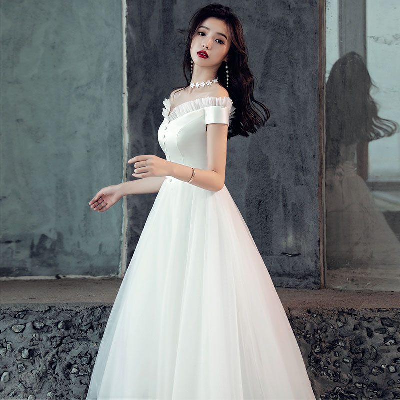 ワンピース 花嫁 花嫁 高級感 結婚式 花嫁 ウェディングドレス Wedding パーティードレス 海外挙式 オフショルダー シンプル ドレス リゾート ドレス 二次会 上品 ロングドレス Dress セミオーダー Aラインドレス 結婚式 ビーチフォト後撮り 前撮り Wedding 海外挙式