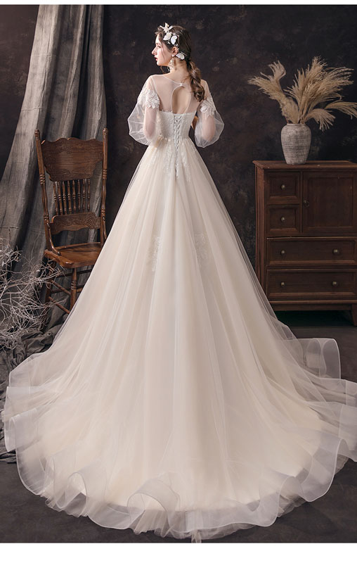 日本産 楽天市場 ウェディングドレス リゾート ブライダル ロングドレス 前撮り シンプル ワンピース 大人 上品 復古 後撮り 海外旅行 フォト 七分袖 五分袖 ウエディングドレス ピアノ 発表会 披露宴 結婚式 演奏会 発表会 花嫁 二次会 海外挙式 トレーン