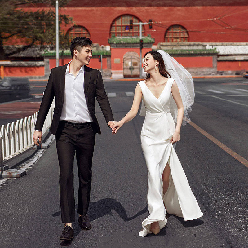 前撮り 前撮り 後撮り 後撮り ワンピース 二次会 ウェディングドレス マーメイドラインドレス トレーン ブライダル ｖカット ノースリーブ 花嫁 海外撮影 ロングドレス 結婚式 ノースリーブ ウェディングドレス フォーマル サテン トレーン ウエディングドレス ドレス