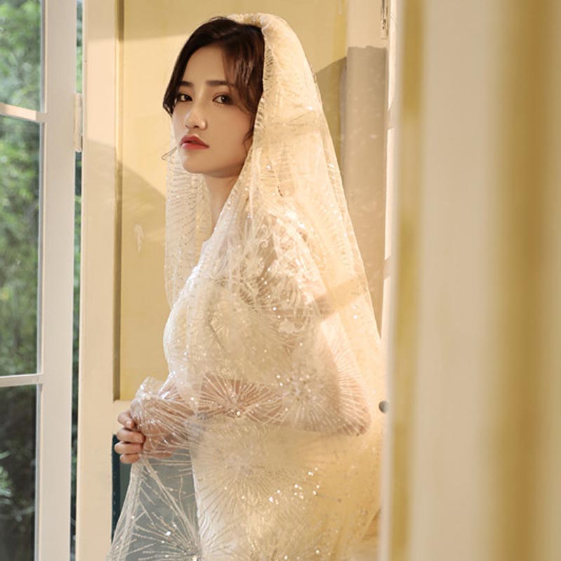 欧米スタイル 超ロング 結婚式 3メートル ウェディングベール 夢のウェディング 花嫁 披露宴 刺繍付き