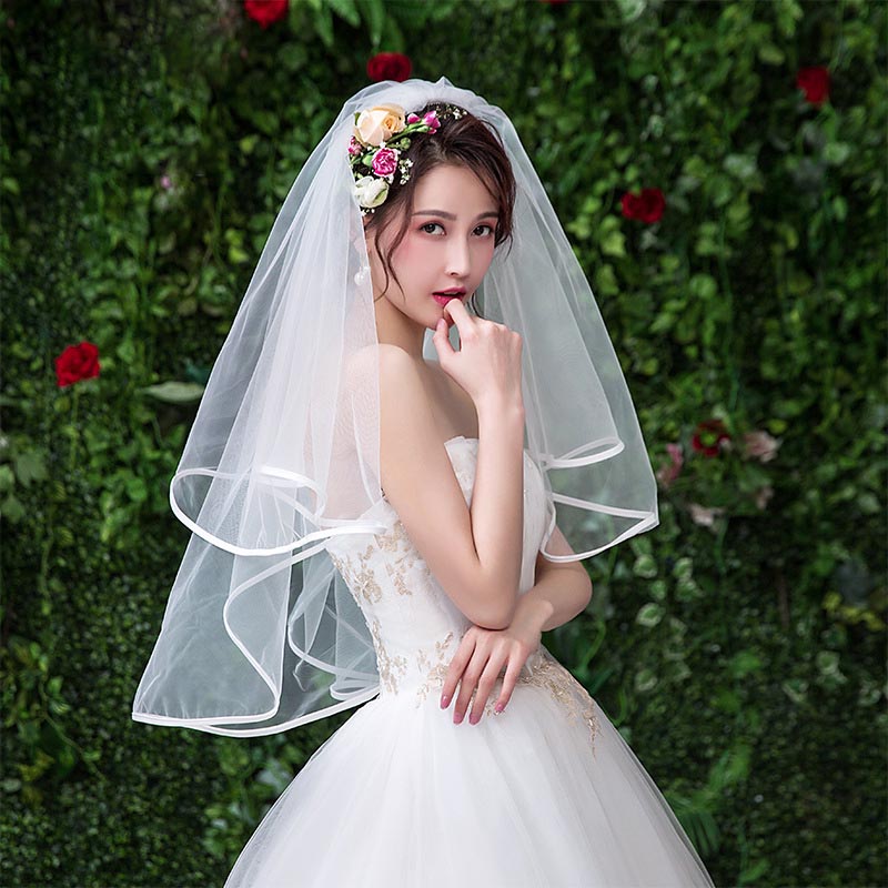 楽天市場】【売り切り超特価】ウェディング ベール パイピングショート