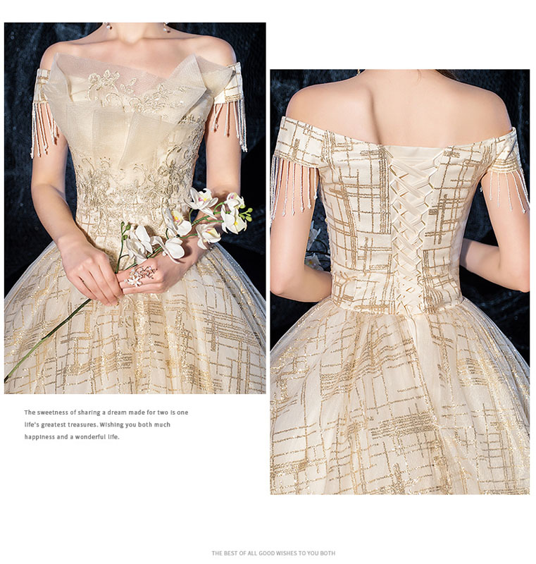 高い素材 ウエディングドレス 二次会ドレス シャンペン色 ブライダルドレス 結婚式 海外挙式 ウェディングドレス ロングトレーン パーティードレス 花嫁ドレス ロングドレス 前撮り 後撮り お姫様ドレス 披露宴 レース 刺繍 着痩せ 格安 Dfilogistics Co Id