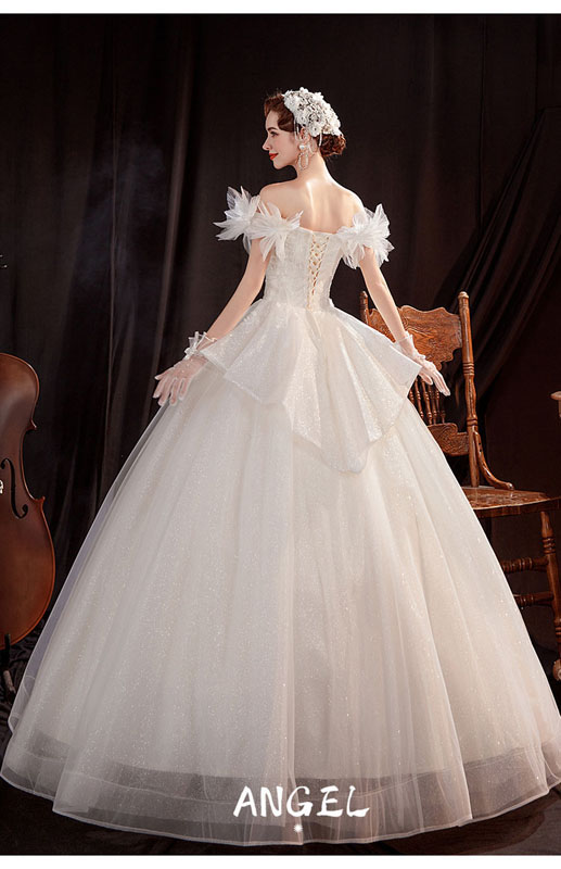 花嫁 ドレス 森系 ウェディングドレス 高級感 ワンピース ウェディングドレス ビーチフォト後撮り 結婚式レディースファッション 海外挙式 二次会 Wedding Dress 結婚式 ブライダル パーティードレス セミオーダー ウェディングドレス フォーマル オフショルダー