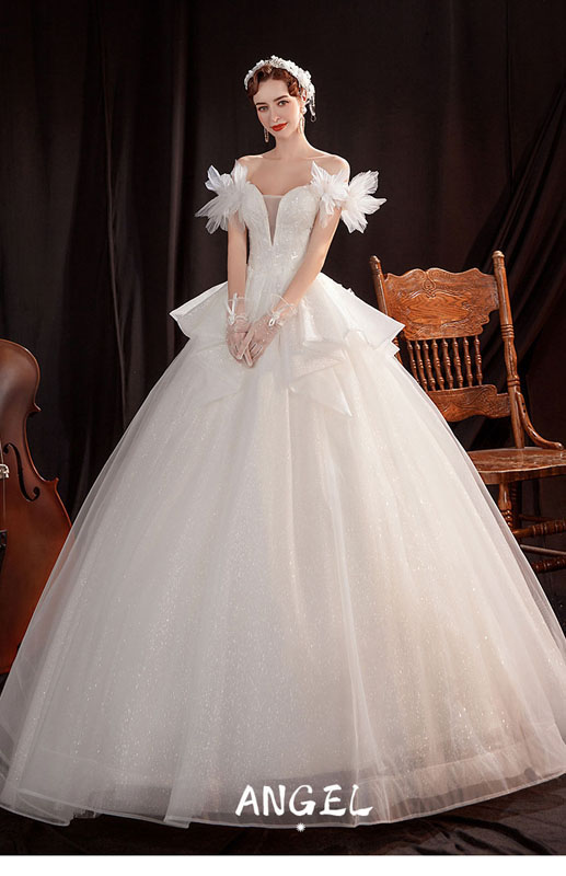 花嫁 ドレス 森系 ウェディングドレス 高級感 ワンピース ウェディングドレス ビーチフォト後撮り 結婚式レディースファッション 海外挙式 二次会 Wedding Dress 結婚式 ブライダル パーティードレス セミオーダー ウェディングドレス フォーマル オフショルダー