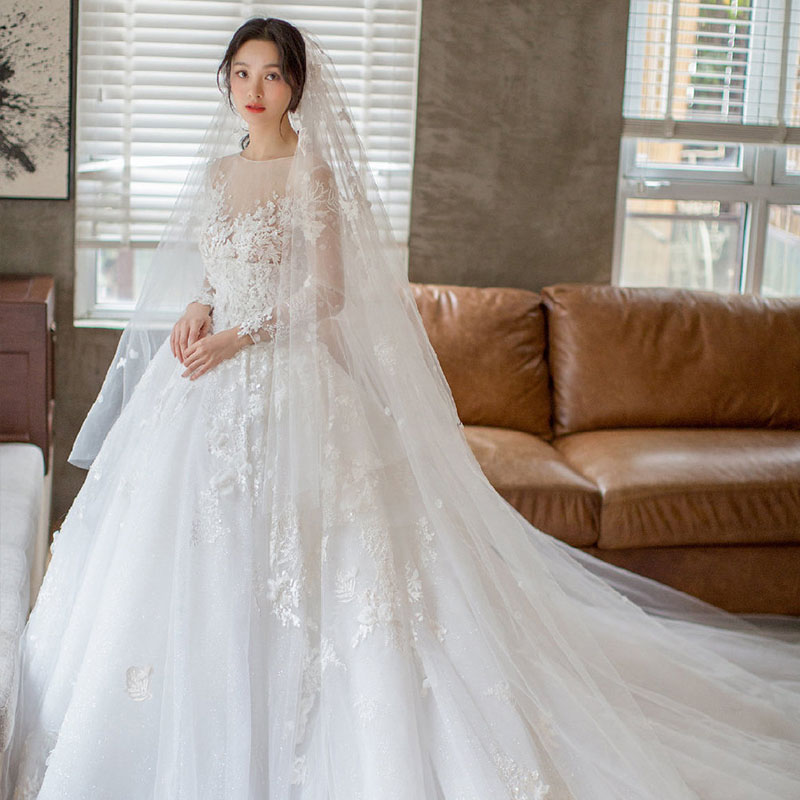 ウェディングドレス 二次会 ロングドレス 花嫁 ウエディングドレス 高級感 ブライダル トレーン ウエディングドレス 結婚式 プリンセスラインドレス トレーン パーティードレス 披露宴 代30代40代 前撮り 後撮り 高級 ロングドレス Bla Org Bw