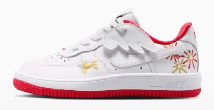 ナイキ フォース 1 LOW イージーオン　PS NIKE FORCE1 LOW EASY ON PS ホワイト/ホワイト/ユニバーシティレッド/ホワイト