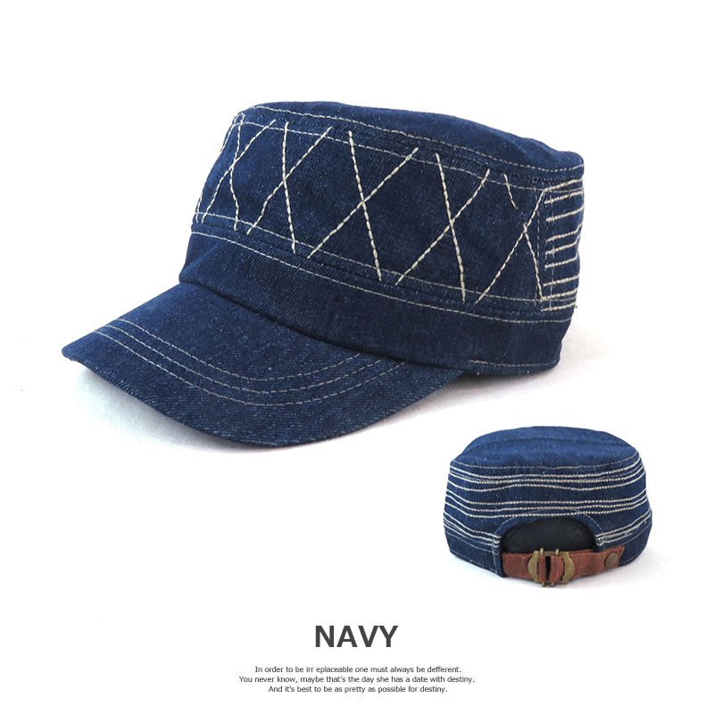 デニムステッチワークキャップ Vs1 024 18年春夏 キャップ 帽子 春夏アイテムのワークキャップ レディース メンズ
