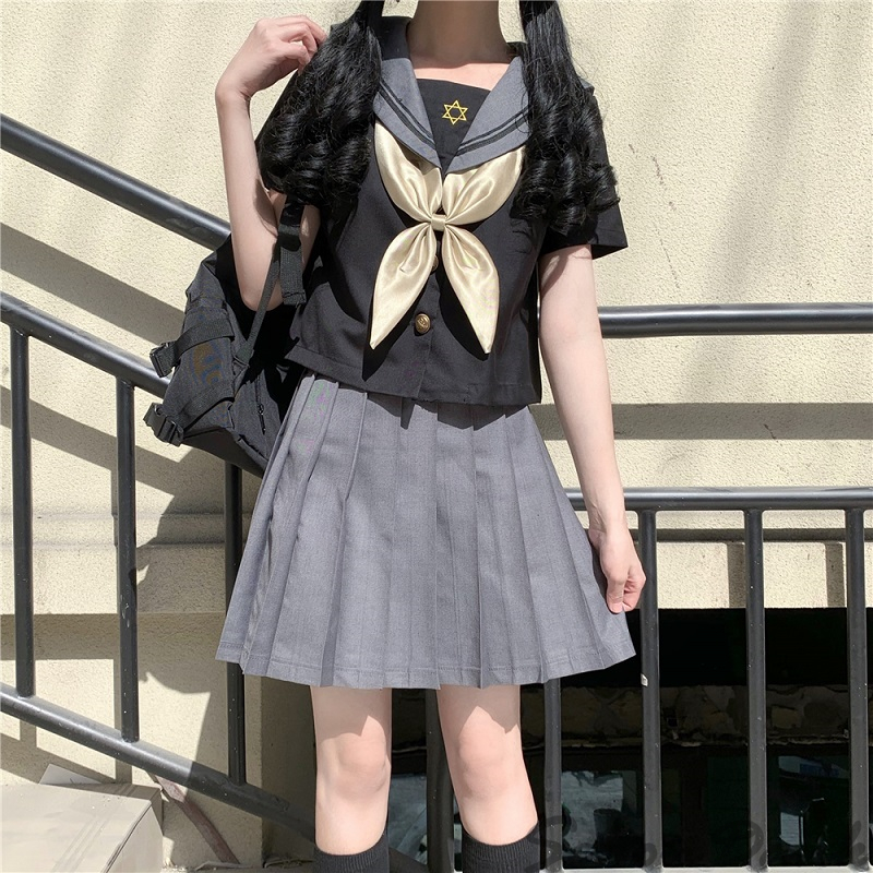 爆売り！】 スカート 紺 女子高生 制服 XL 通学 コスプレ ウエスト74