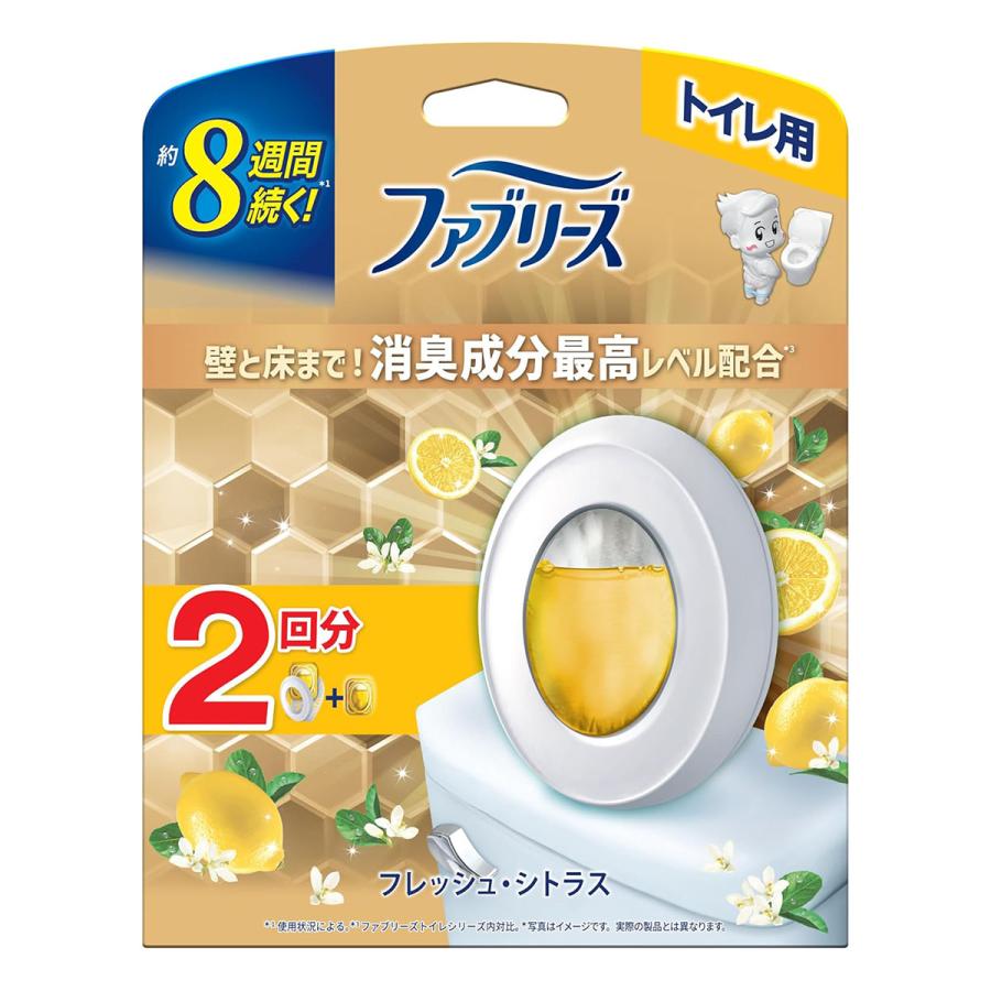 【入れもの売りわたす】【１入れもの１２個入】Ｐ＆Ｇ ファブリーズトイレ用消臭剤割り増し金続きもの 消臭構成要素目覚ましい気泡管水準器 フレッシュ・シトラス 本体＋つめかえ１個容器に並べる ６．３ｍＬｘ２（消臭・芳ばしさ剤）