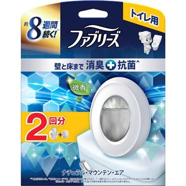 【入れもの売りわたす】【１入れもの１２個入】Ｐ＆Ｇ ファブリーズトイレ用消臭剤割り増し金続きもの＋抗菌 自然的・山岳・エア湖 本体＋つめかえ１個容器に並べる ６．３ｍＬｘ２（消臭・芳ばしさ剤）