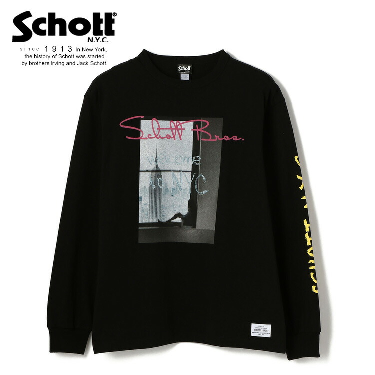 楽天市場 Sale Schott ショット 公式通販 Photo Ls T Shirt Window フォトロンt ウィンドウ セール品につき交換 返品不可 Schott