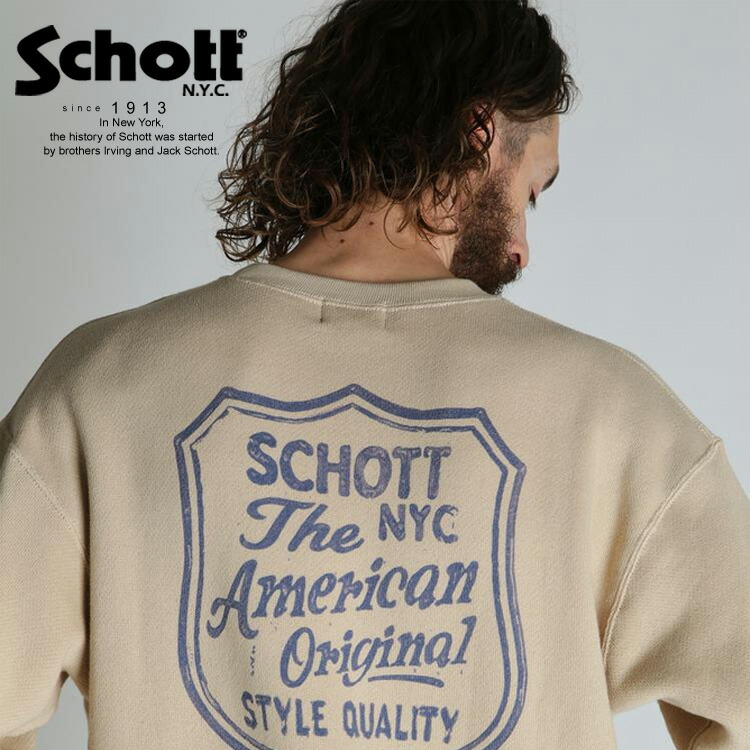 Schott/打つこと 堅苦しさ通信販売 |SHIELD CREW KNIT SWEAT/遮蔽物 労働者の一団 ニットスウェット