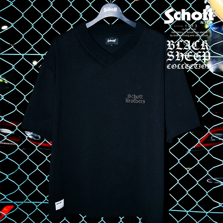 Schott/ショット 公式通販 |B.S. V NECK T-SHIRT/ブラックシープ Vネック Tシャツ|Schott