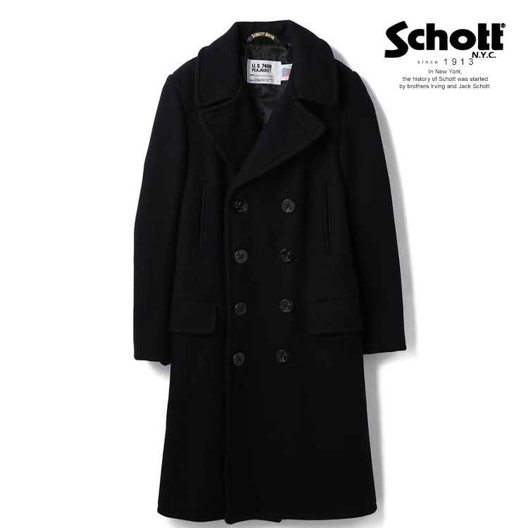楽天市場】[送料無料]Schott : 714US LONG PEA COAT : 782-3954019[AST