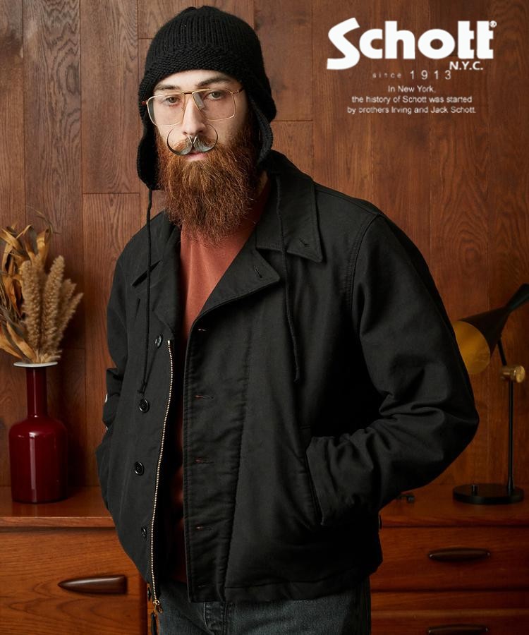 ★SALE|Schott/打つこと 堅苦しさ通信販売 | CIVILIAN DECK JACKET/非戦闘員 甲板上衣 ※大売り出し品につき取り替えっこ返品不可