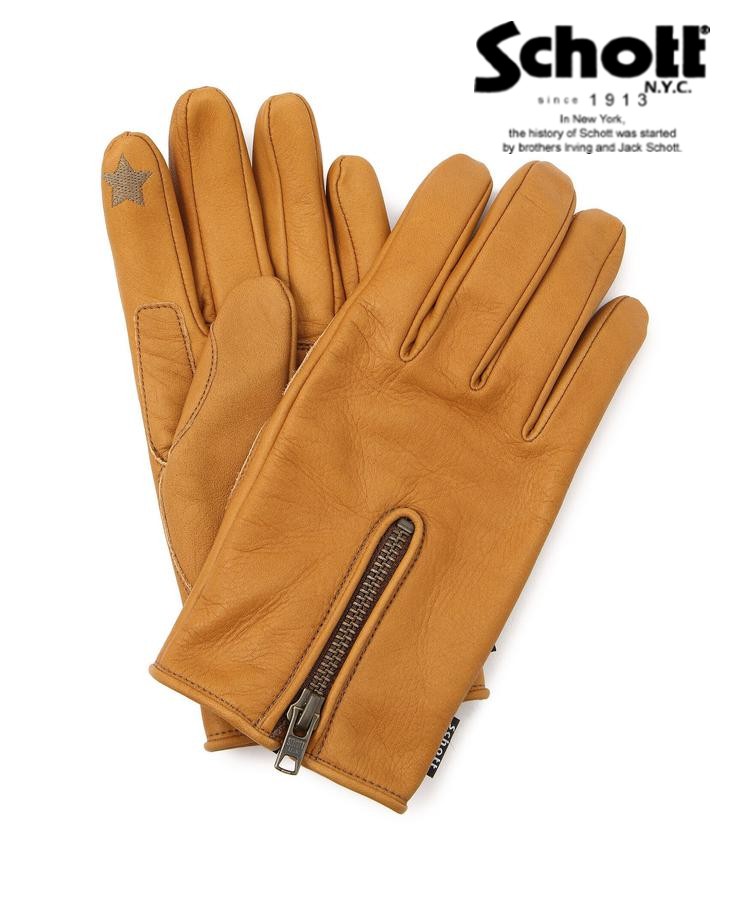 Schott/ショット 公式通販 | ZIP LEATHER GLOVE/ジップレザーグローブ
