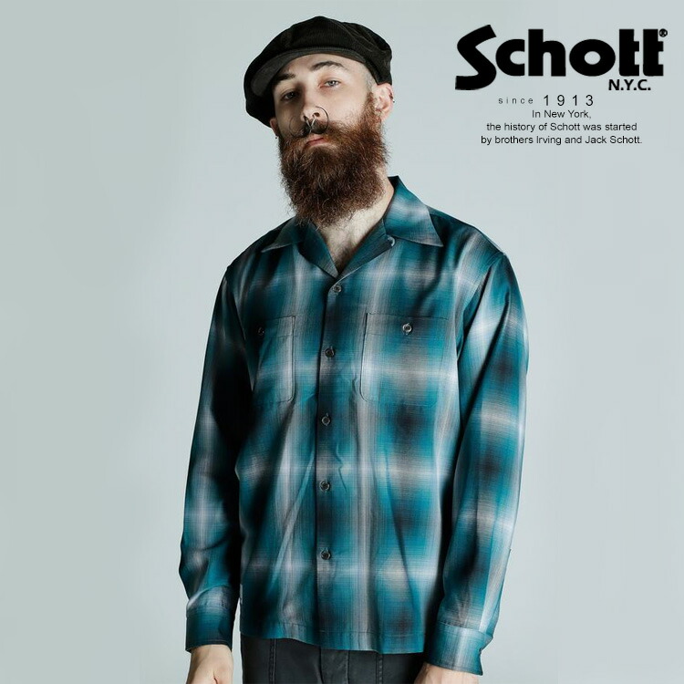 schott オンブレ　コ50 レ35 シャツ 楽天市場】Schott/ショット 公式通販 |OMBRE CHECK LS SHIRT
