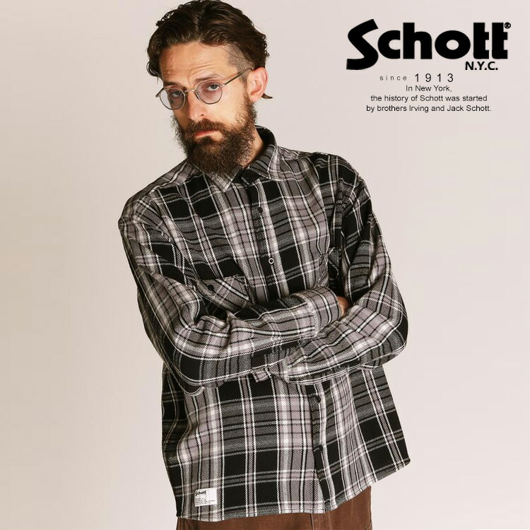 ★SALE|Schott/打つこと 堅苦しさ通信販売 |PLAID CF LS SHIRT/プレイド CF LS プルオーバー ※大売り出し品につき取り替えっこ返品不可