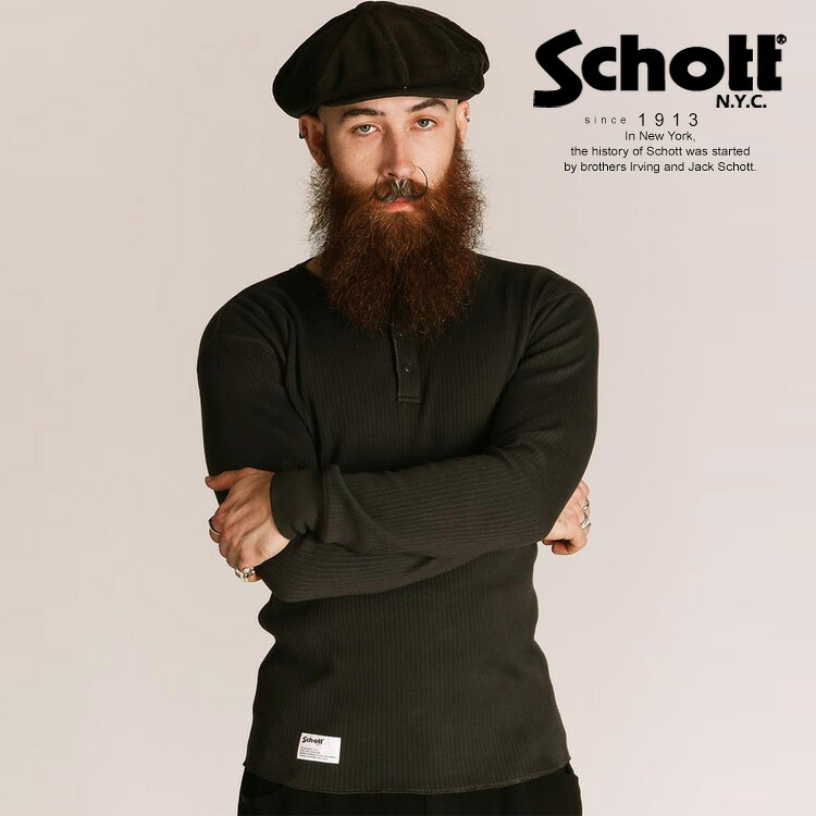 ★SALE|Schott/ショット 公式通販 |ARMY RIB HENLEY LS T-SHIRT/アーミリブヘンリーLS Tシャツ ※セール品につき交換返品不可