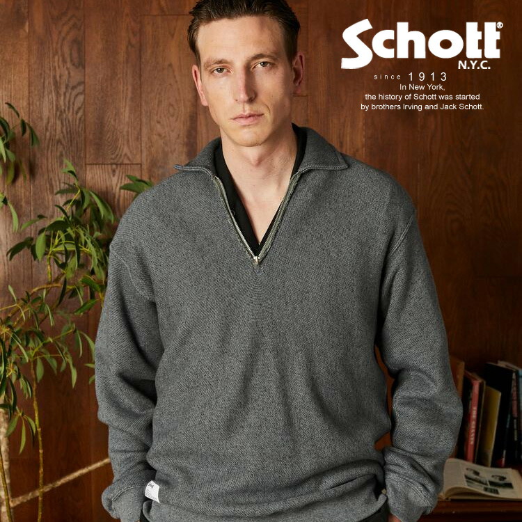 Schott/ショット 公式通販 |SALT AND PEPPER HALF ZIP SWEAT