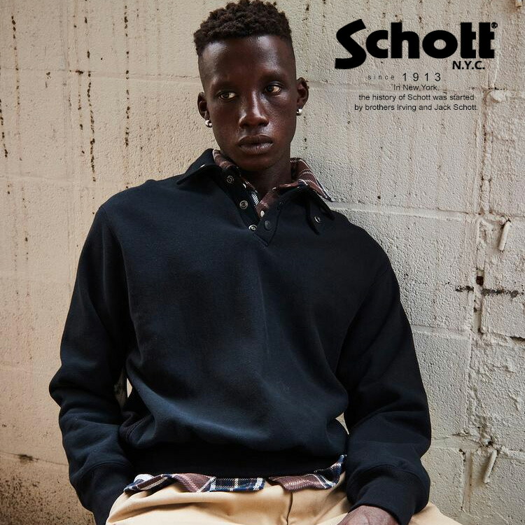 Schott/ショット 公式通販 |PERFECTO SNAP PULLOVER SWEAT/パーフェクトスナップ プルオーバー スウェット
