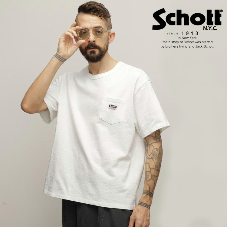 Schott/打つこと 堅苦しさ通信販売 |WORK LABEL POCKET T-SHIRT/細工物付け紙 隠しティーシャツ