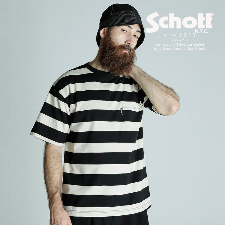Schott/打つこと 堅苦しさ通信販売 |WIDE BORDER POCKET T-SHIRT/広広とした間借り人隠しティーシャツ