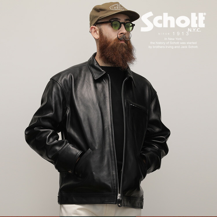 Schott/打つこと 堅苦しさ通信販売 |LEATHER TRACKER JACKET/レザートラッカージャケット