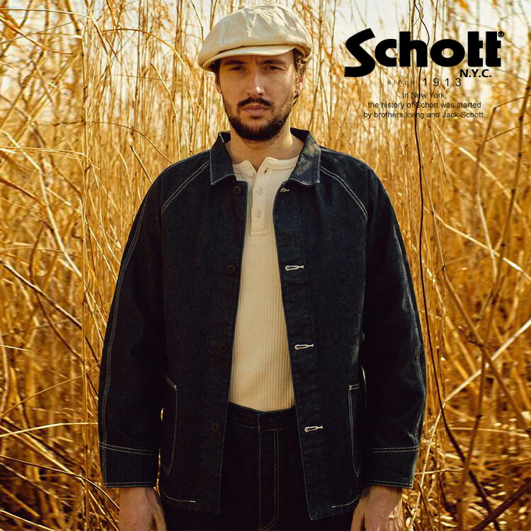 Schott ショット デニムジャケット Gジャン Mサイズ バイカー