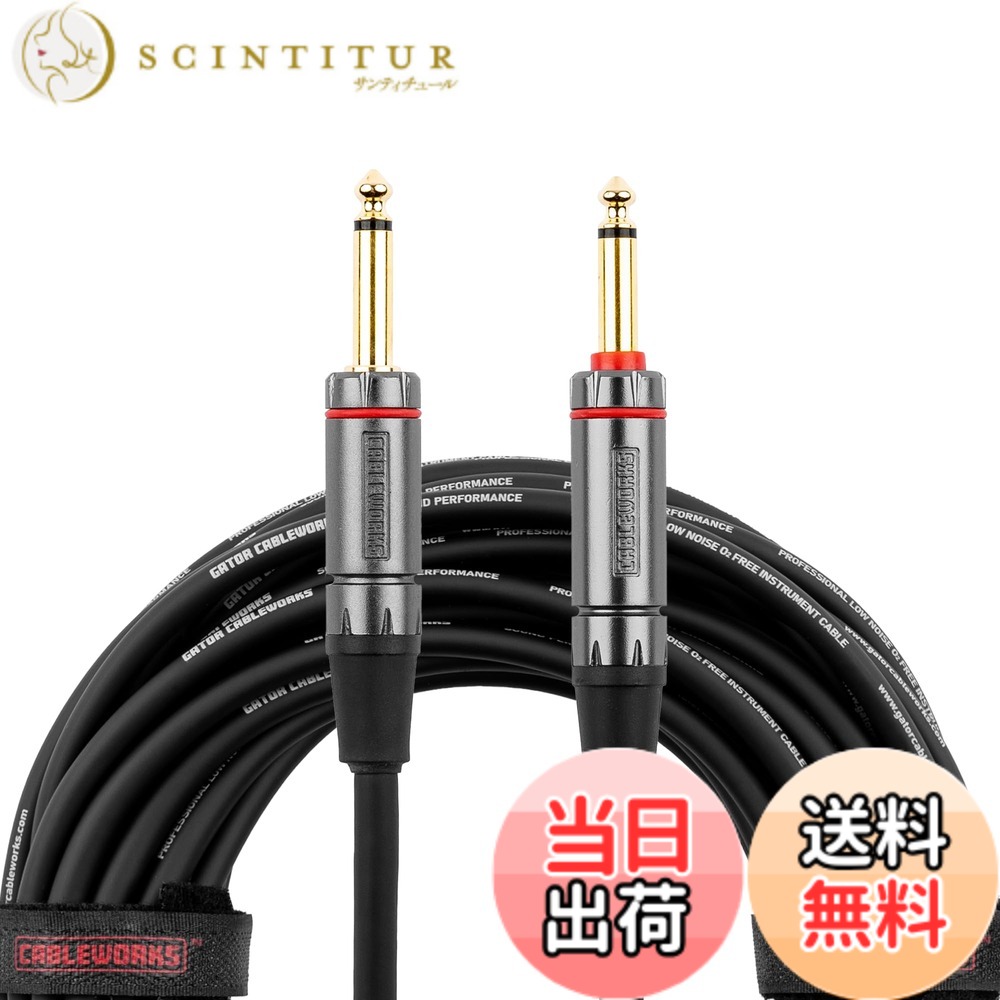 【送料無料】Cableworks by Gator Cases ケーブルワークス 楽器用ケーブル Headliner Series GCWH-INS 【国内正規品】 色：ブラック。、サイズ：20ft/約6m