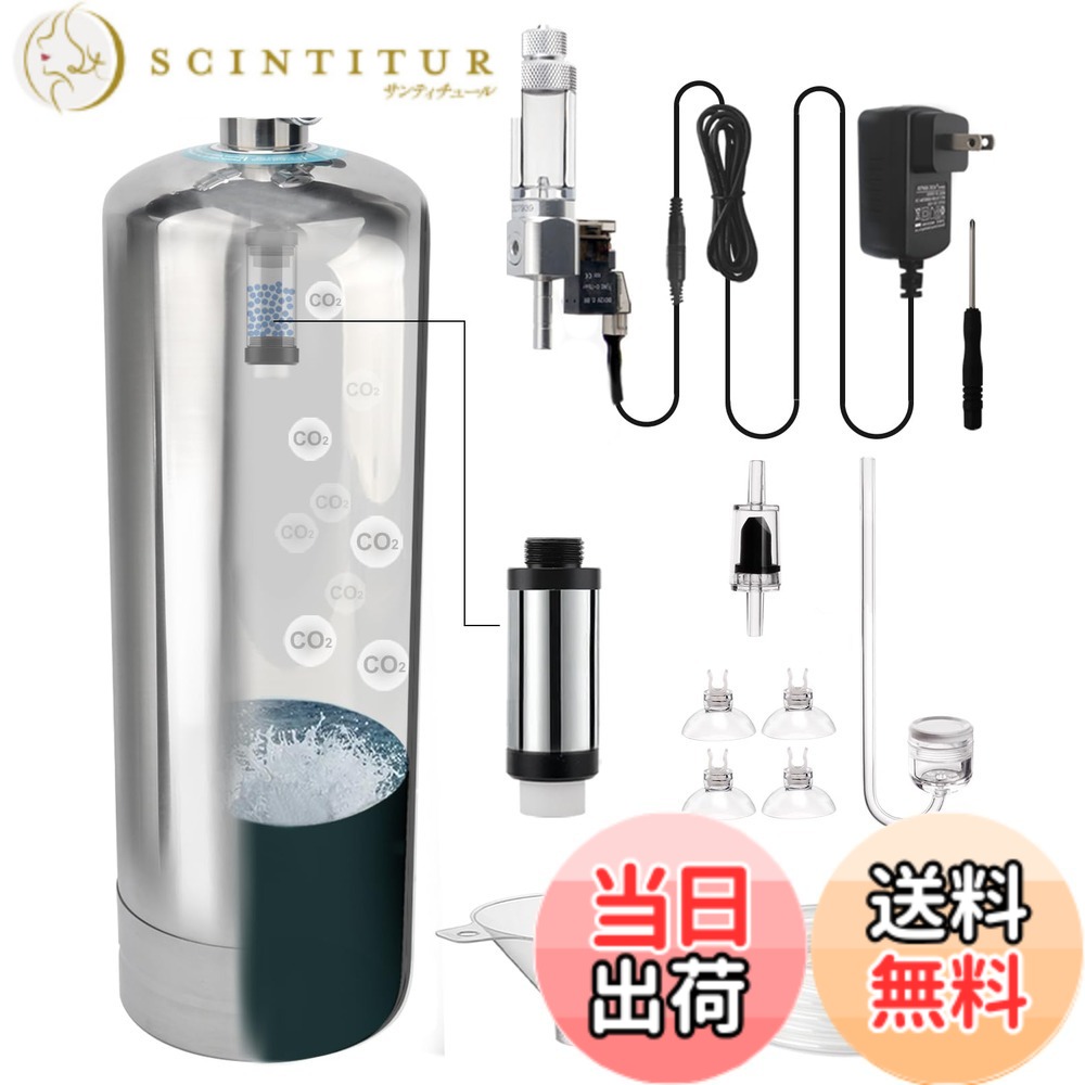 【貨物輸送無料】Clscea 海洋博物館用舎密学化学反応式CO2ジェネレーターキット ステンレス鋼製 色：5L（電磁弁砂上の楼閣カウンタ付き添い人）