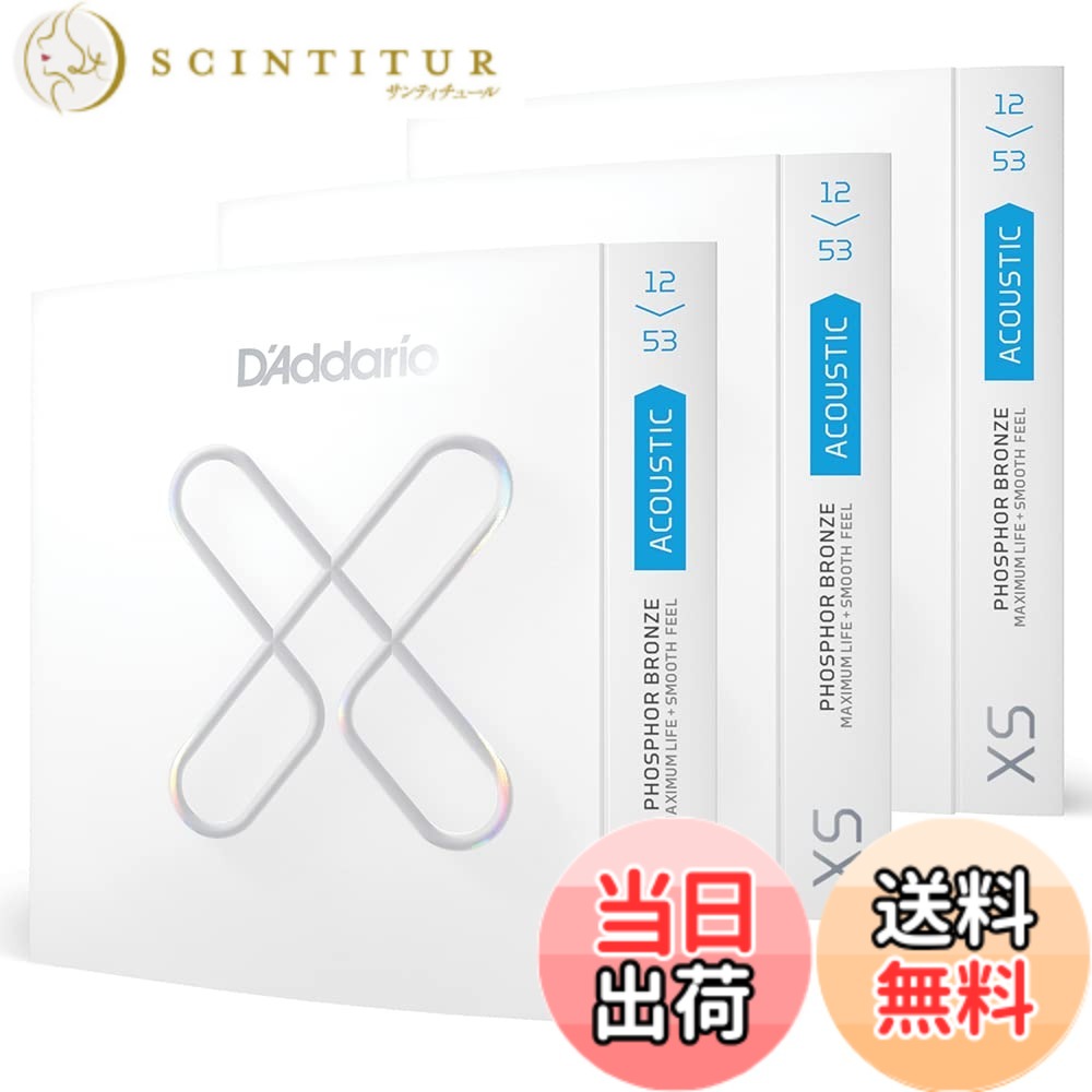 【送料無料】D'Addario ダダリオ アコースティックギター弦 XS コーティング弦 フォスファーブロンズ XSAPB 色：ブロンズ、サイズ：Light .012-.053