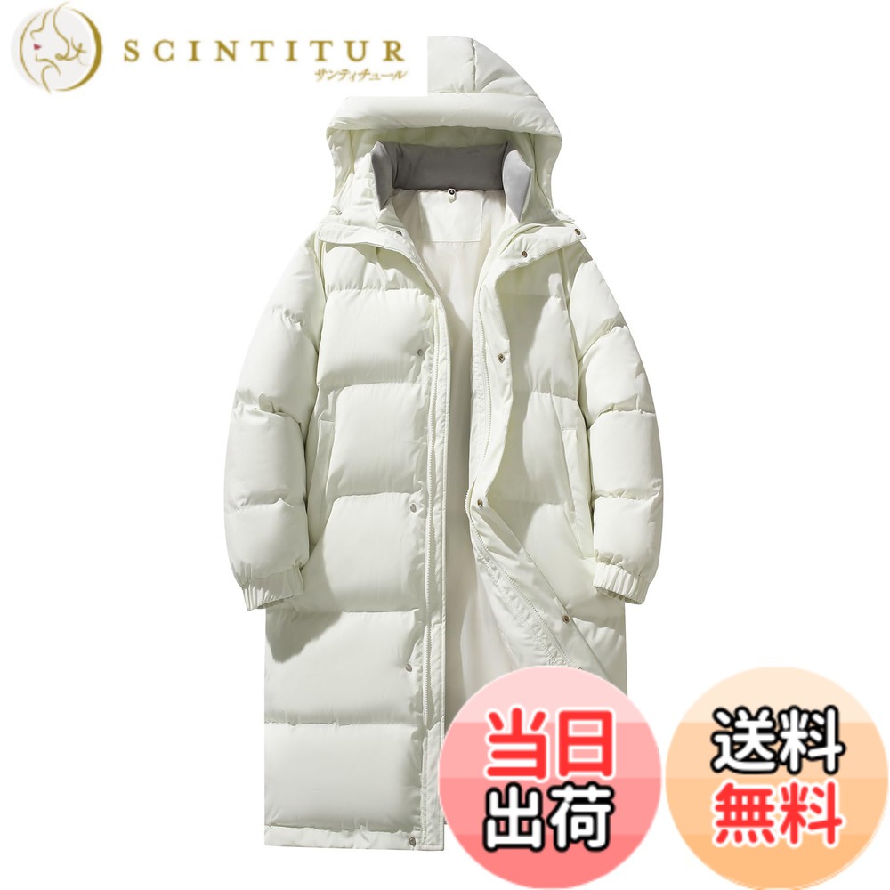 【貨物輸送無料】[Candy Kiosk] メンズ 冬服 厚地の外套ロング 中綿 朦々たる 男女兼用 アウトドア 上衣 おおきい大きさ 厚地の外套 生あたたかい 無地 防寒 防風 ゆったり 心地好い 上衣 落ち込む上衣 色：1-2ベージュ、大きさ：L