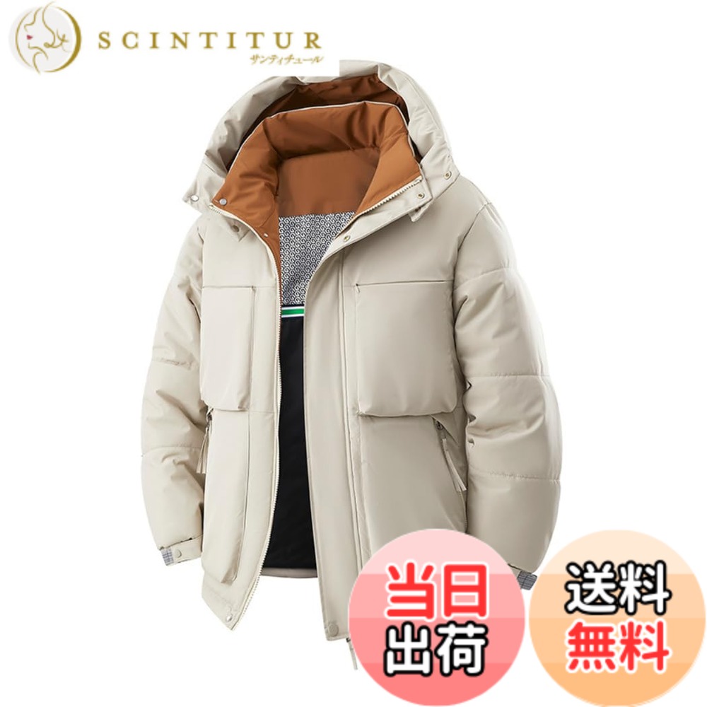 【貨物輸送無料】[Inkpoo] 厚地の外套 メンズ 冬服 長椅子厚地の外套 落ち込む上衣 遊撃手落ち込む 朦々たる 中綿上衣 ボンネット付き添い人 保温 防寒 アウトドア 今めかしい 今めかしい 体型覆いかぶせる 分かりやすい 執務室 普段着 とっ始め 色：#146-白いこと、大きさ：L
