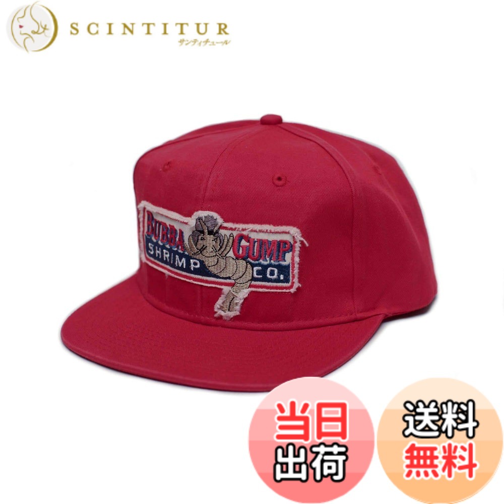 【送料無料】Bubba Gump shrp Co. ユニ-アダルト ワンサイズ 刺繍入り アンティーク調キャップ 赤, レッド, One Size Free Size 色：レッド、サイズ：Free Size