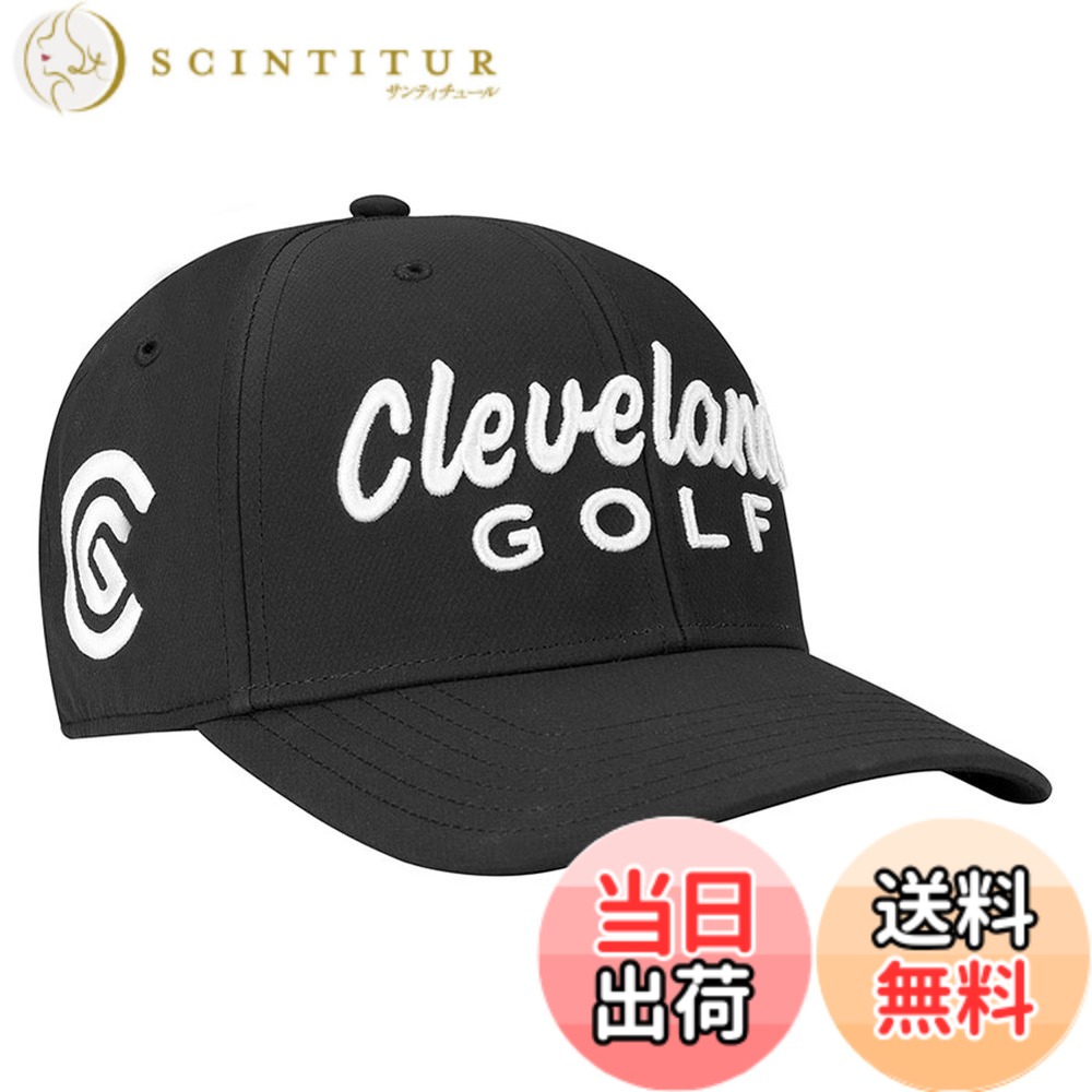 【貨物輸送無料】Cleveland Golf メンズ ストラクチャードかぶり笠 無償性大いさ 色：黒いこと、大いさ：Free Size