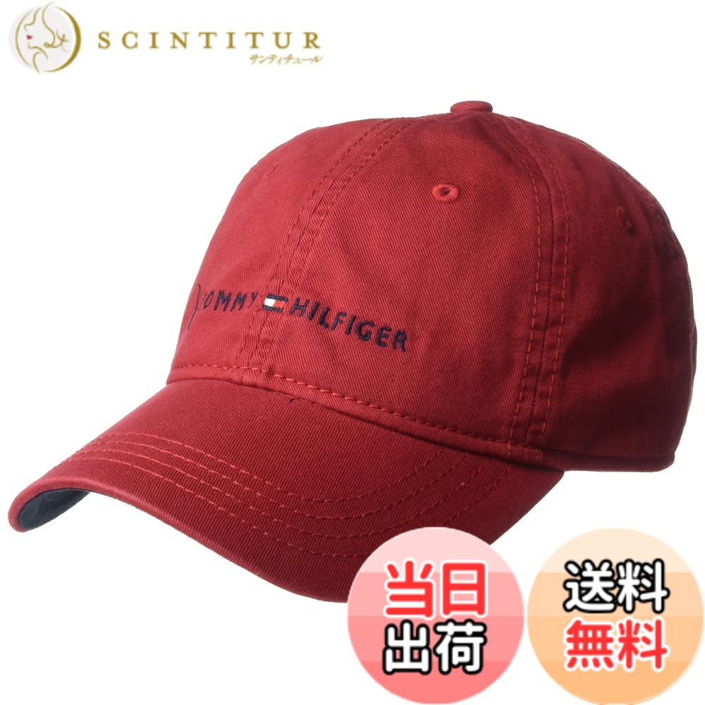 【送料無料】トミーヒルフィガー キャップ サイズ調整 HILFIGER LOGO TOMMY HILFIGER FREE 色：レッド、サイズ：Free Size