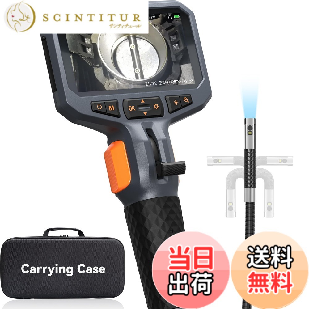 【貨物輸送無料】Teslong 先っちょモビール式衣料繊維領域 4.5in IPS液晶管する内視鏡写真機 1080P百万絵素実業用内視鏡 32G SD歌留多 デジタル内視鏡 高明快さLED点火装置 懐中照明ランプ付き添い人挙げ句の果て領域 読み合わせる用写真機 実業用ス 色：黒いこと、大きさ：dual lens(8.5粍-1.55m)