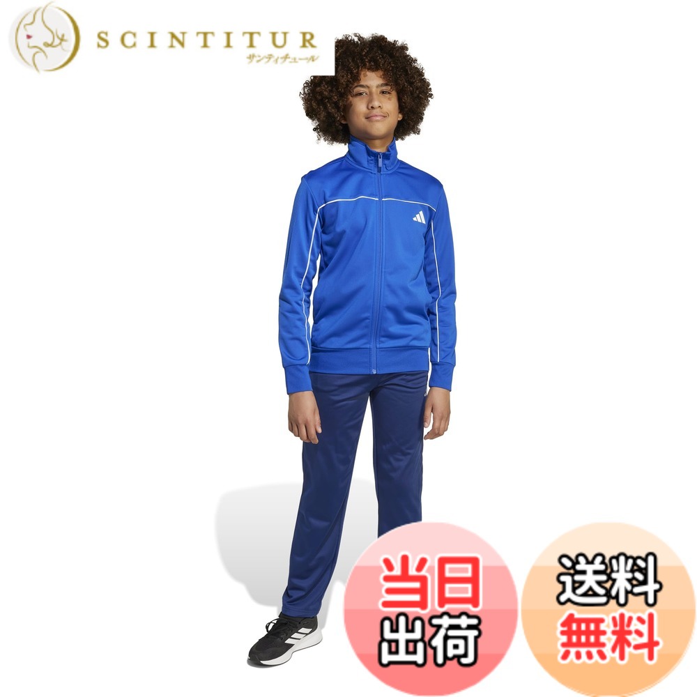【送料無料】[adidas] ジャージ上下セット キッズ トラックスーツ ボーイズ 色：Top : チームロイヤルブルー/ホワイト Bottom : ダークブルー/ホワイト (JX0204)、サイズ：160