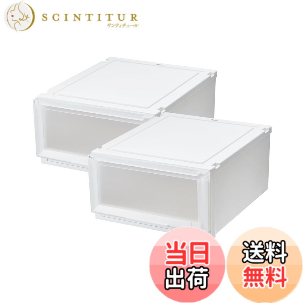 【送料無料】天馬 収納ケース フィッツケース ５３－３９M （箱仕様２個組） 色：ホワイトクリア、サイズ：04_ハイグレード(奥行55cm)