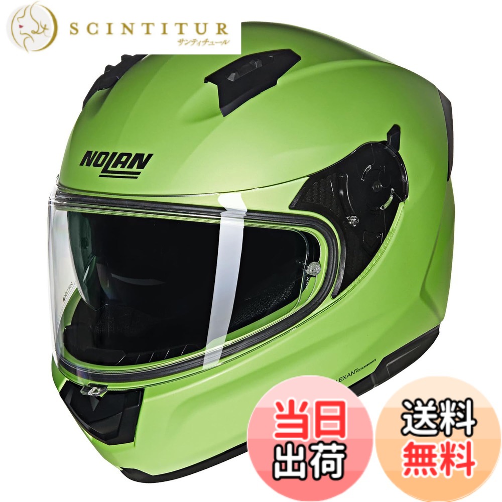 【貨物輸送無料】【国内置き目品】 NOLAN (ノーラン) 自動二輪車用 安全帽 盛りだくさん人間の顔 N60-6 色：GREEN/322、大きさ：M